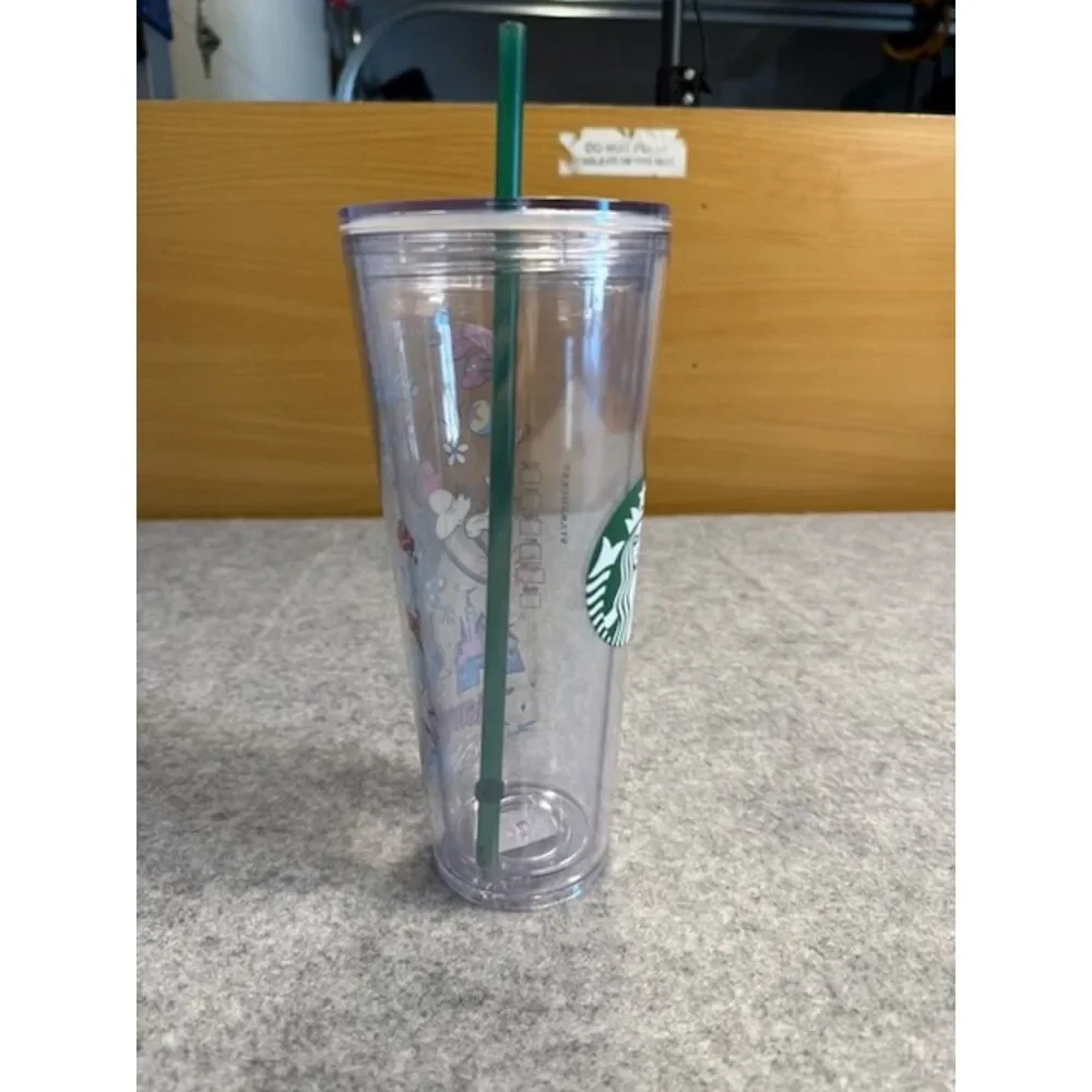 Disneyland Starbucks Reusable Cold Tumbler Mickey Minnie Park Exclusive NWT 24oz